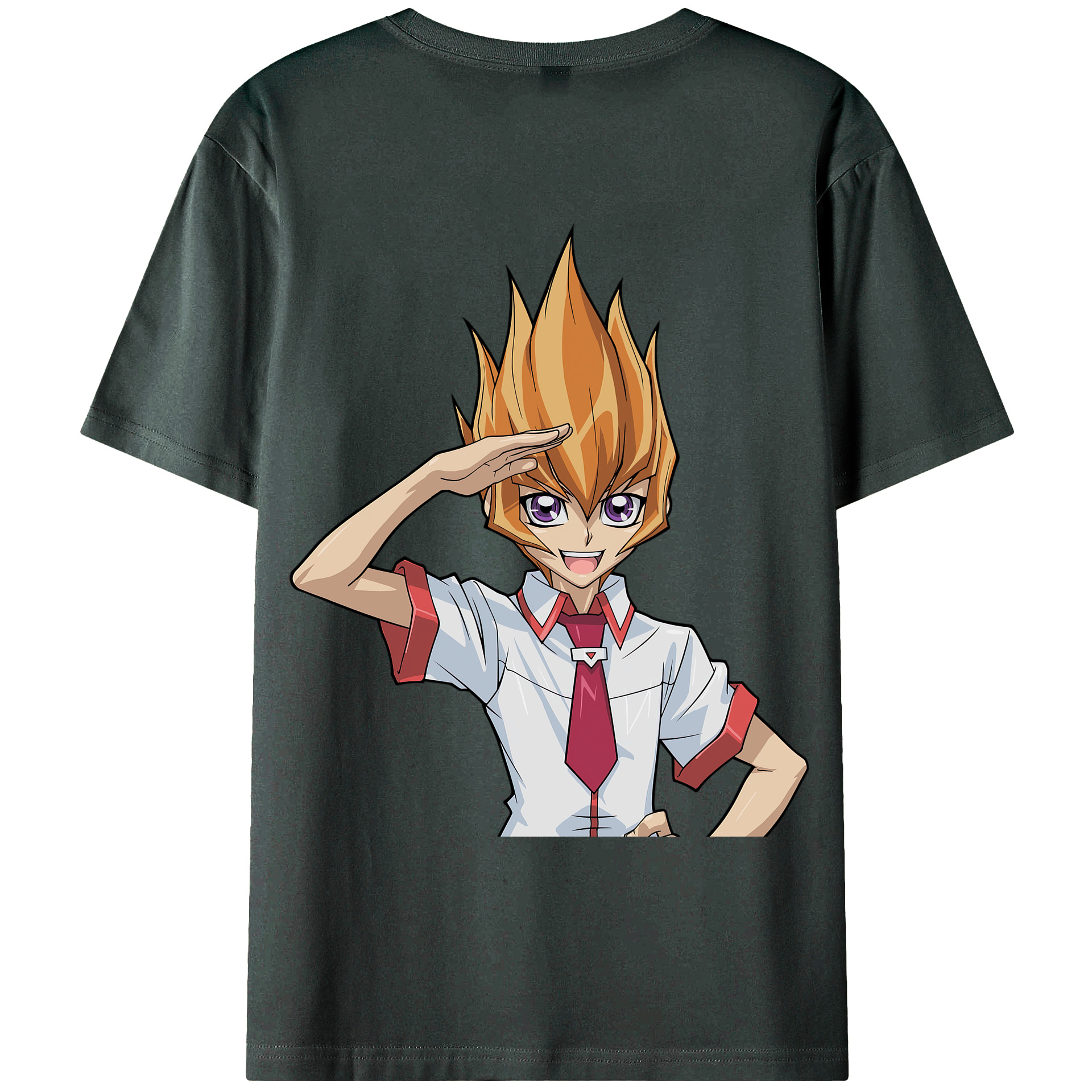 （画像用） 遊☆戯☆王 Yu-Gi-Oh! 綿100％ メンズ半袖Tシャツ（バックプリント） 通気性